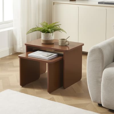 Tables basses gigognes marron chocolat