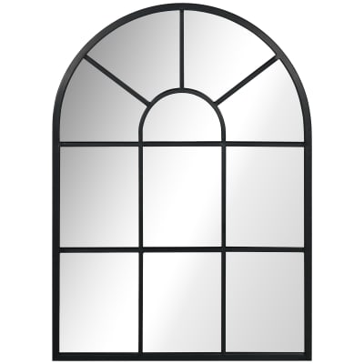 Miroir verrière arche style industriel cadre métallique noir