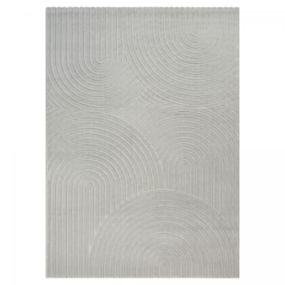 Tapis intérieur extérieur en relief ton sur ton gris 200x280