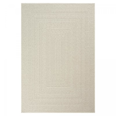 Tapis extérieur intérieur aspect jute ton sur ton crème 160x230