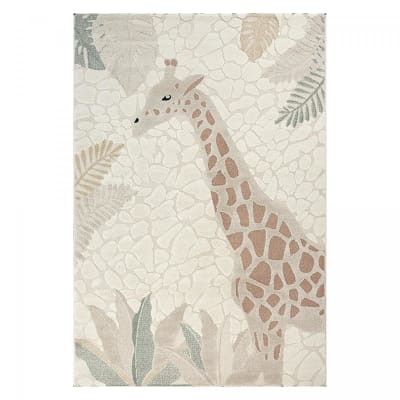 Tapis enfant 140x200 crème - tapis facile d'entretien, doux et soyeux