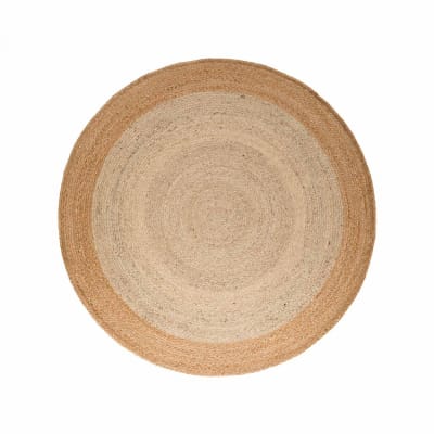 Tapis rond 100 x 100-rond cm jute tissé main, forme ronde, motif rond