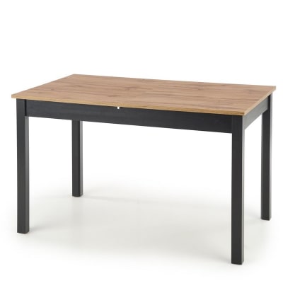 Table à manger avec plateau plaqué chêne et rallonge 124-168cm