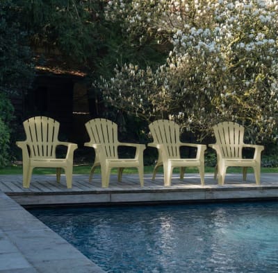 Fauteuils adirondack de jardin x4 en polypropylène vert 85x75cm