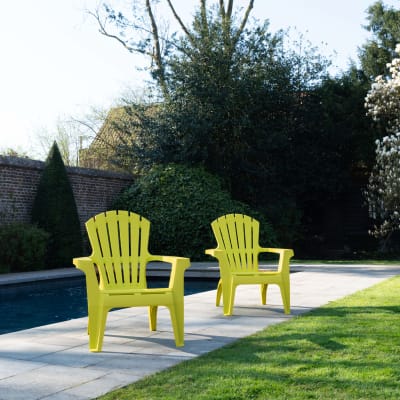 Fauteuils adirondack de jardin x2 en polypropylène vert 85x75cm