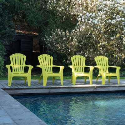 Fauteuils adirondack de jardin x4 en polypropylène vert   85x75cm
