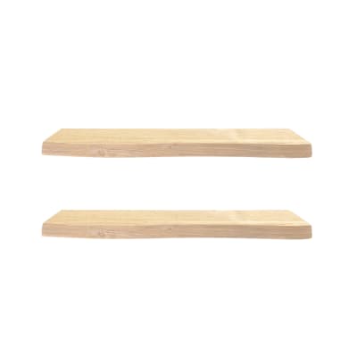 Étagère murale sapin massif beige 2 étagères 120x20 cm
