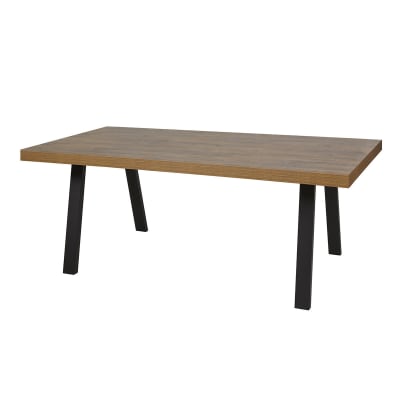 Table  rectangulaire 200cm aspect bois piètement a métal noir