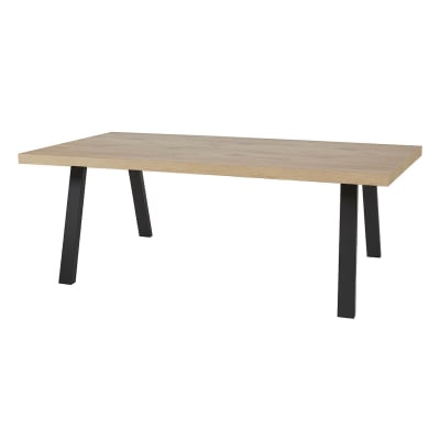 Table  rectangulaire 230cm aspect bois piètement a métal noir