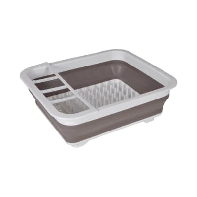 Égouttoir à vaisselle rétractable taupe