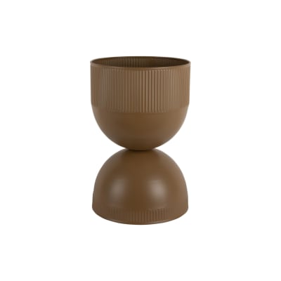 Pot à fleurs métal brun 25.5x25.5x39cm