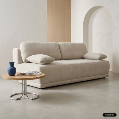 Banquette convertible 3 places tissu chenille greige