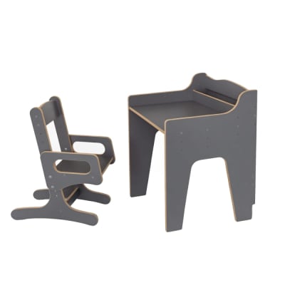 Bureau et chaise réglables pour enfant en bois gris