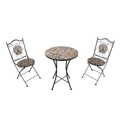 Table bistrot avec 2 chaises, mosaïque, casa del sole