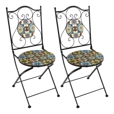 2 chaises de bistrot pliables yellow breeze