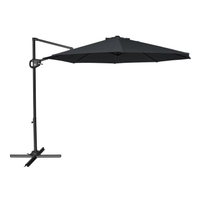 Parasol déporté rond, anthracite/gris, indice upf 30+, ø 300 cm