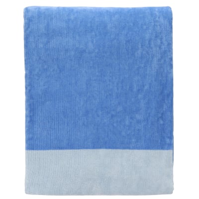 Serviette de plage bleue en coton 100x180cm