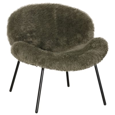 Fauteuil en fausse fourrure vert