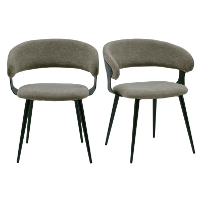 Fauteuil de table en tissu luxury taupe (x2)