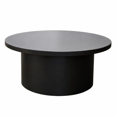 Table basse ronde plateau en marbre d'ingénierie marron