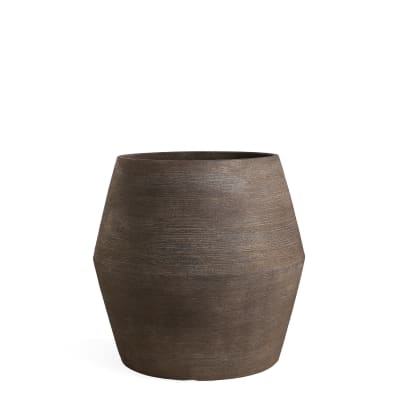Cache-pot décoratif en ciment marron foncé h54