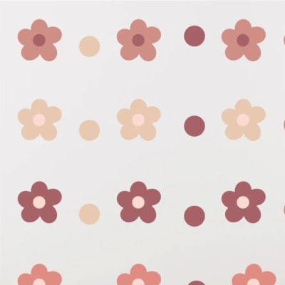 Sticker mural pour enfant motif fleur rose