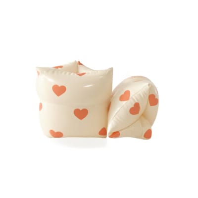 Brassards bébé gonflables en pvc motif cœur orange