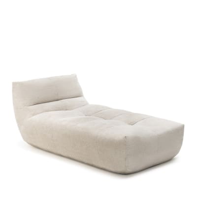Chauffeuse lounge compressée 1 place en tissu - beige