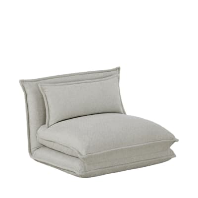 Chauffeuse convertible 1 place en tissu - beige