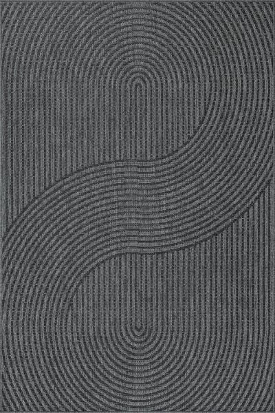 Tapis extérieur intérieur moderne, anthracite, 120 x 170 cm