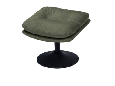 Repose-pied vert confortable en tissu avec pied en acier noir