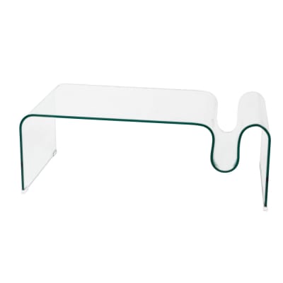 Table basse rectangulaire en verre l120 cm vague transparent / cristal