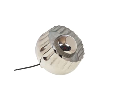 Lampe de table sculpturale en métal argenté pour salon et chambre