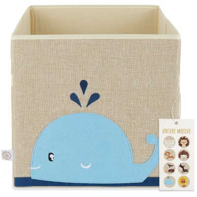Coffre à jouets pliable motif baleine