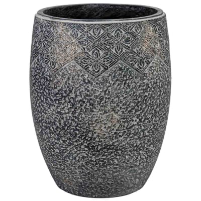 Pot de fleurs en fibre de verre gris 32x32x39,5h cm
