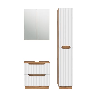 Meubles bain 3 pièces blanc 60x62.5cm