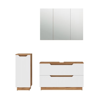 Meubles bain 3 pièces blanc 100x62.5cm