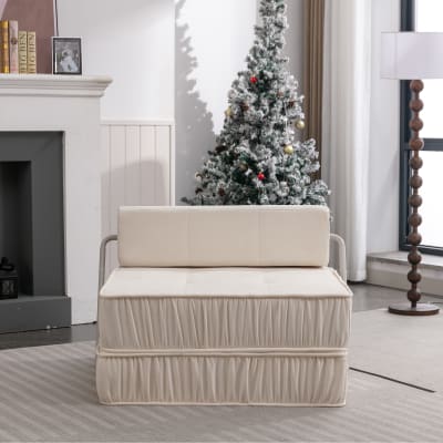 Canapé convertible blanc avec fonction convertible 186 x 93 x 44,5 cm