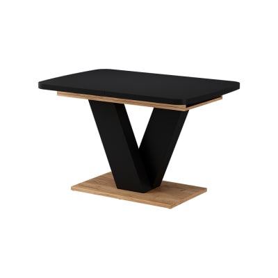 Table de salle à manger extensible noir/chêne de force doré 120x77.4cm