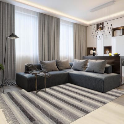 Tapis kilim 120x170 gris, noir, beige