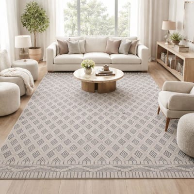 Tapis kilim 120x170 crème, noir