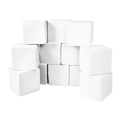 Lot cubes XXL mousse 12 pcs blanc