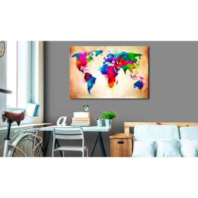 Tableau en liège ranger coloré 120 x 80 cm