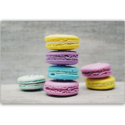 Tableau bois macarons colorés 120 x 80 cm
