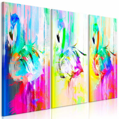 Tableau flamants roses colorés 120 x 80 cm