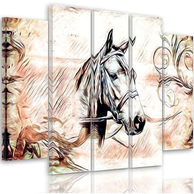 Tableau tête de cheval 3 250 x 120 cm