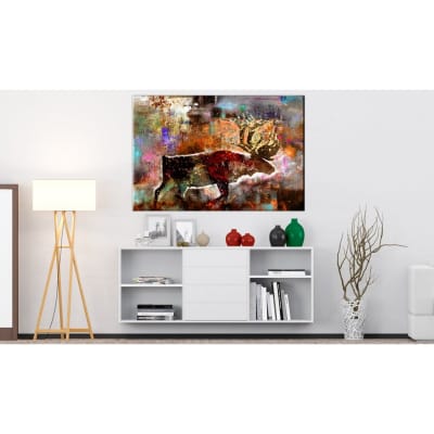 Tableau caribou coloré 120 x 80 cm
