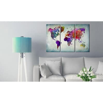 Tableau monde colore 120 x 80 cm