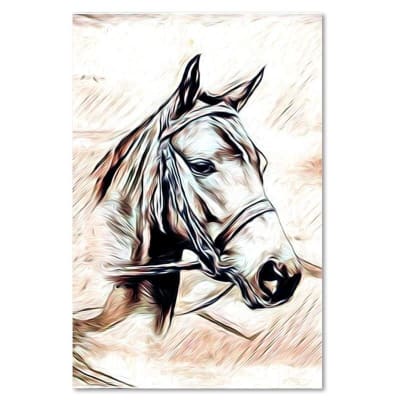 Tableau portrait de cheval 80 x 120 cm