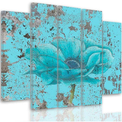 Tableau fleur bleue 250 x 120 cm